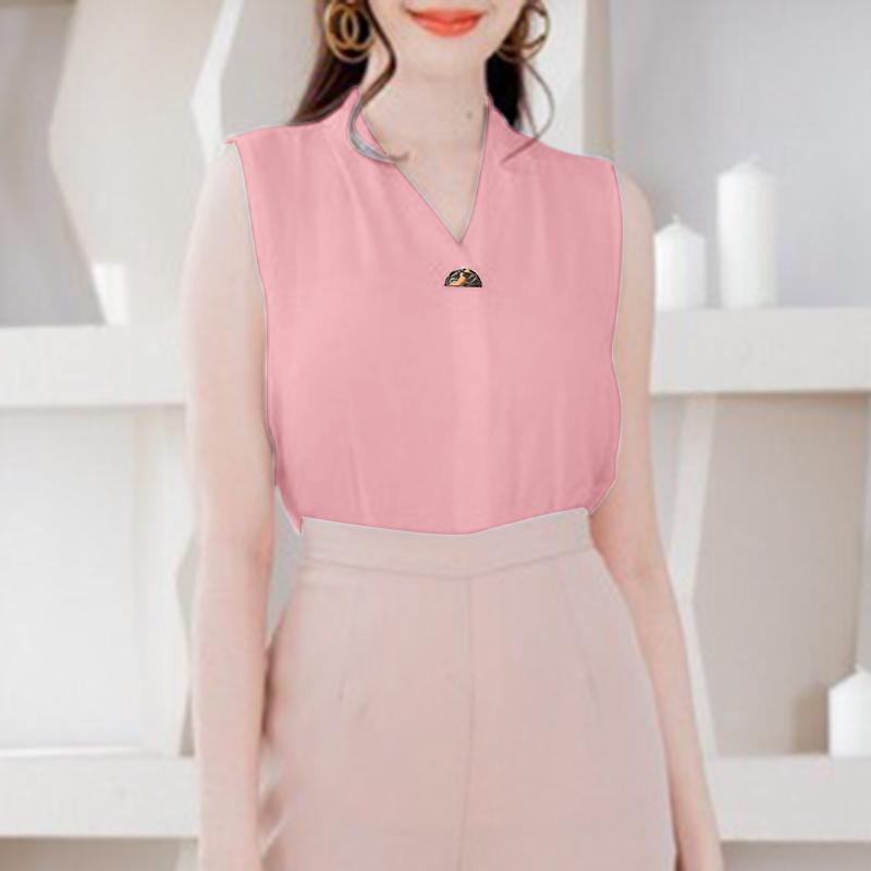 ZANZEA Women Casual V-Neck Solid Color Sleeveless Vest Tops