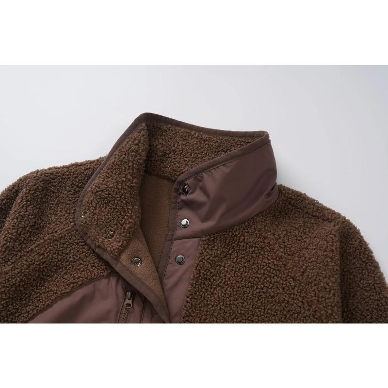Button Down Fleece Jacket Women's Winter Warm Coat Casual Outwear Jacket Pockets Streetwear Outwear