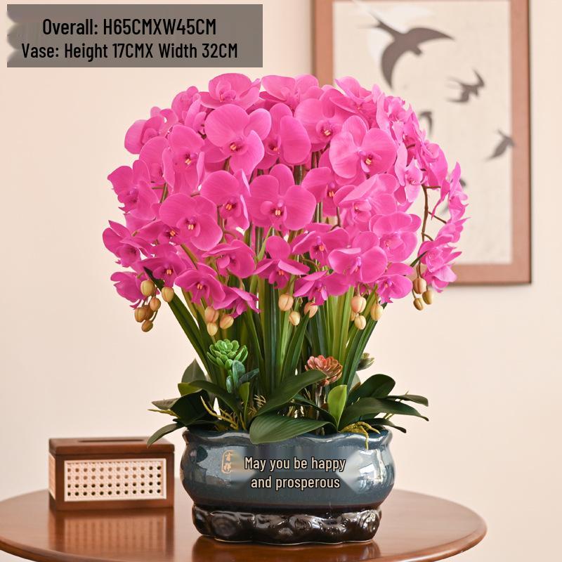 Luxury Phalaenopsis Artificial Flower Arrangement for Living Room Dining Table Decor