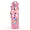 1PC He Is Risen Cross Flower Faith Art 750ml Color Plastic Sports Water Bottle Leakproof Flip Straw Lid Suitable for Sports Office Home Use