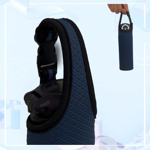 Futakuchi Insulated Water Bottle Cover for 500ml, 600ml, and 800ml Thermoses, Includes Handbag, Crossbody, or Shoulder Strap, and Includes Pouch for T
