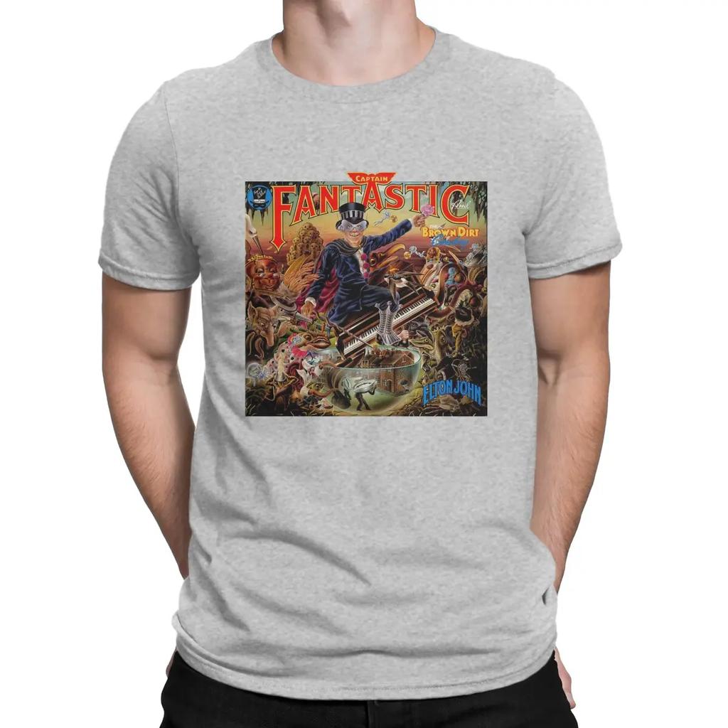 Captain Fantastic And The Brown Dirt Cowboy Music T-Shirts for Men E-Elton John Singer Funny Pure Cotton Tee Shirt Round