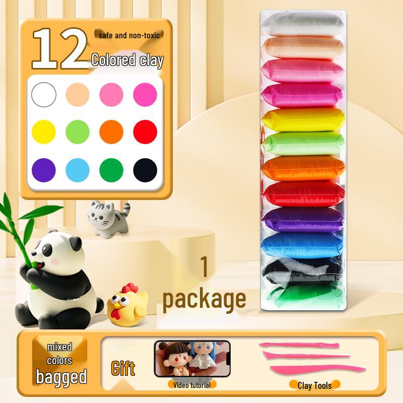 Набор из 36 цветов пластилина - 500 г глины для лепки своими руками для детей, включает наборы по 24 и 12 цветов