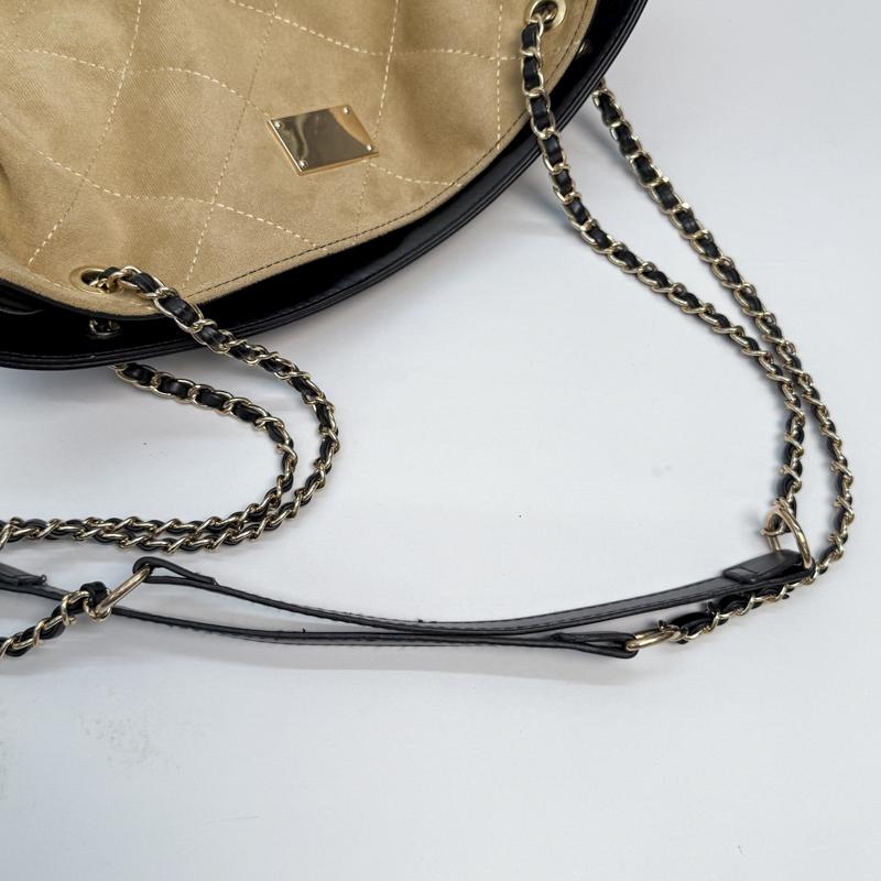 Lingge Chain Bag Vintage Bucket Bag Women's Stitching Shoulder Bag Commuter Crossbody Bag