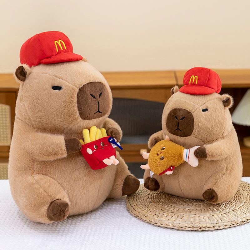 Bai Fen Bai Dolls And Toys Girls New Kapibara Capybara Ugly Cute Doll Burger Capybara Throw Pillow Sleeping Doll Plush Toy Gift