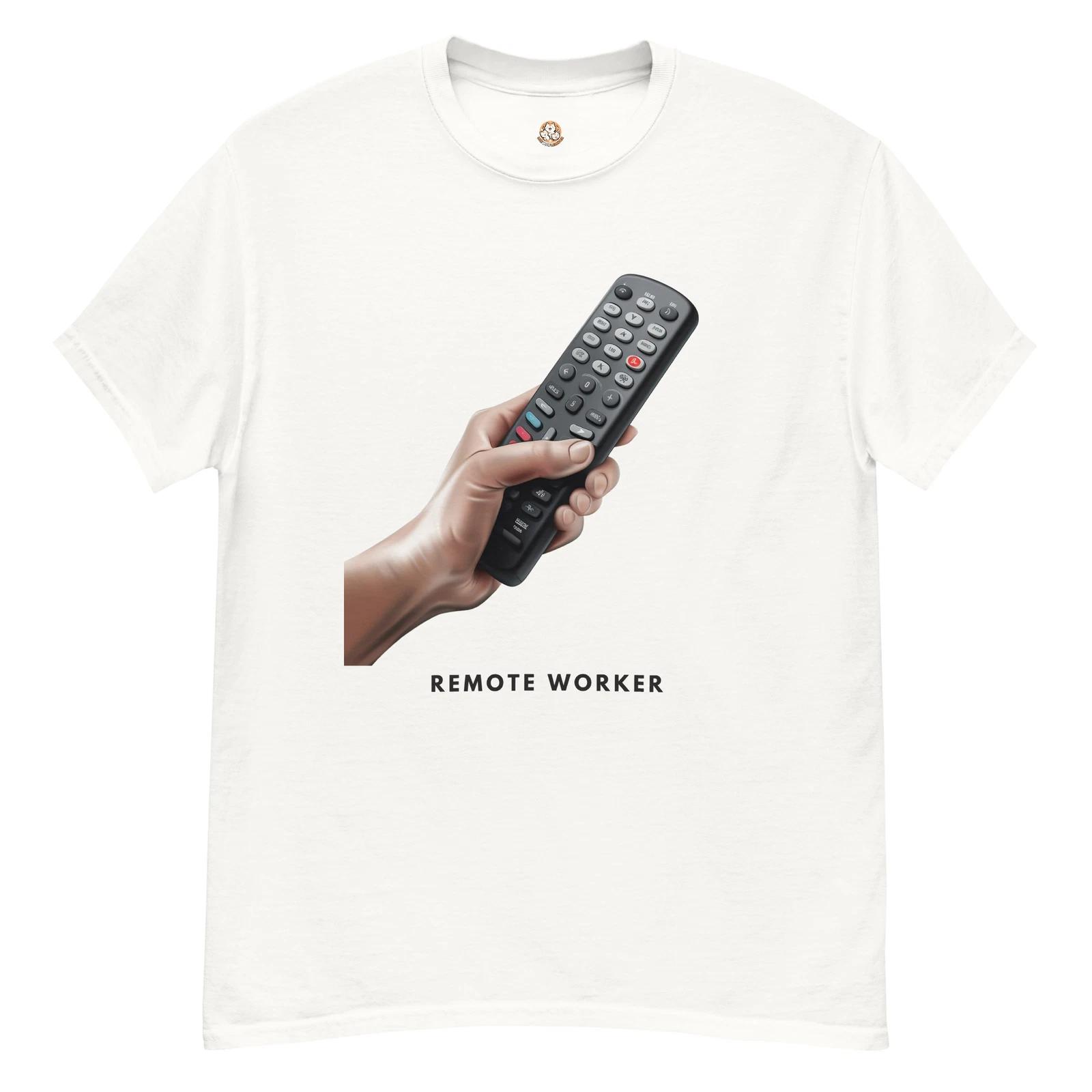 Live With Laughter Novelty Graphic T-Shirt - Remote Worker (White) S