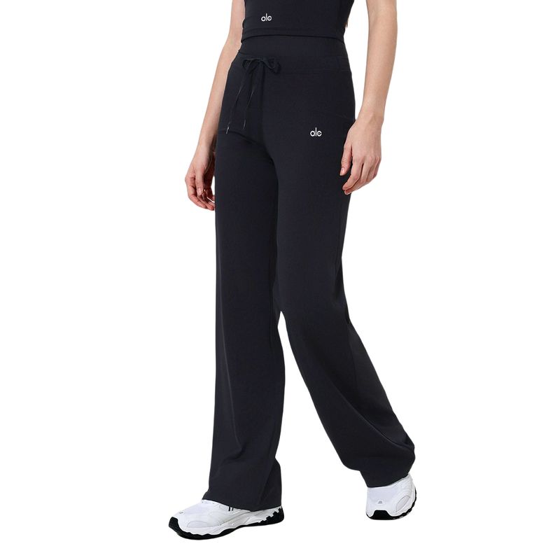 Aloneadv High Waist Belly Contracting Yoga Pants Women's Quick-Drying Running Thin Nude Feel Fitness Sports Loose Straight-Leg Pants