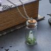 Halloween Ghost Necklace Glow-in-the-Dark In Bottle Pendant And Charm Earrings