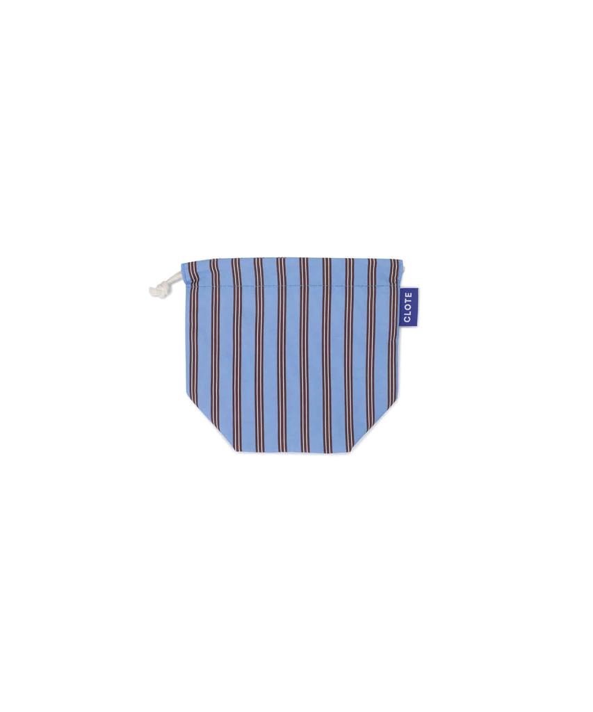 Clote String Pouch Mini - Striped Dark Blue
