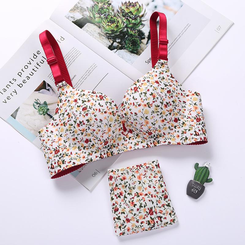 Nahtloses BH-Set für Damen, Unterwäsche, Push-Up-Dessous-Set, bügelloser BH und Höschen-Set, 3/4-Körbchen, verstellbarer Büstenhalter und Slip-Set