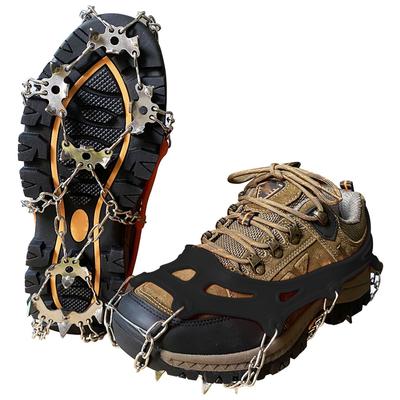 Stainless Steel Ice Snow Grips Walk Traction Ice Cleats Spikes Crampons Anti Slip Footwear for Shoes Boots Snowing Hiking Sports