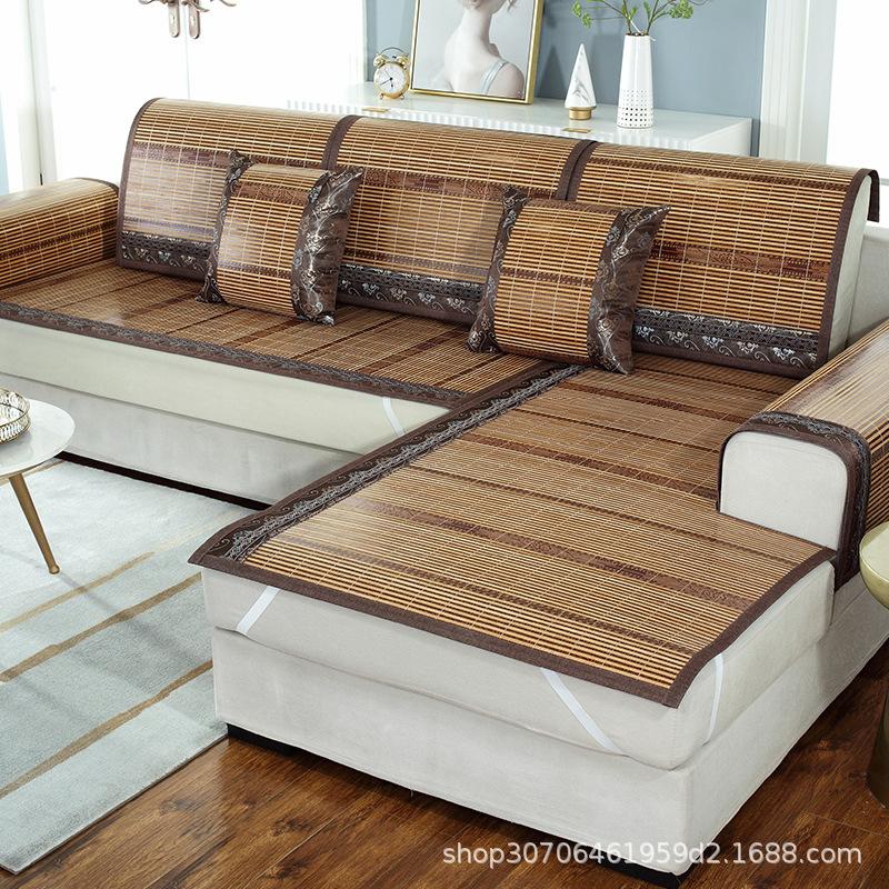 Summer Sofa Cushion Summer Non-Slip High-End Bamboo Mat Cushion Simple Modern Ice Mat Sofa Cover Cover Towel