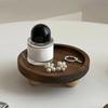 Wooden Vanity Organizers Jewelry Perfume Bottle Tray Wood Pedestal Stand Dish Household Decors For Bathroom And Bedroom