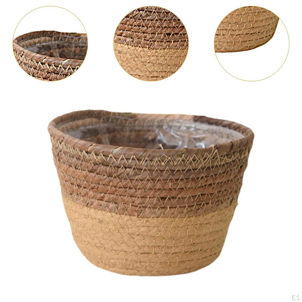 Woven Plant Basket Decorative Storage Home Decoration Container Flower Pot for Patio