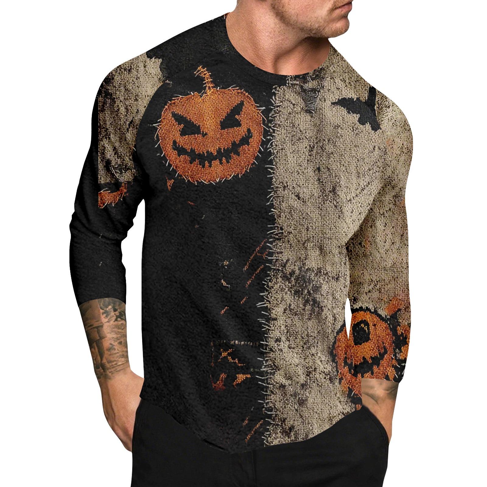 

Мужской топ с длинным рукавом реглан с принтом на Хэллоуин L