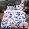 Purple Flower Print Bedding Bedroom Set Duvet Cover With Pillowcase Three-Piece Set
