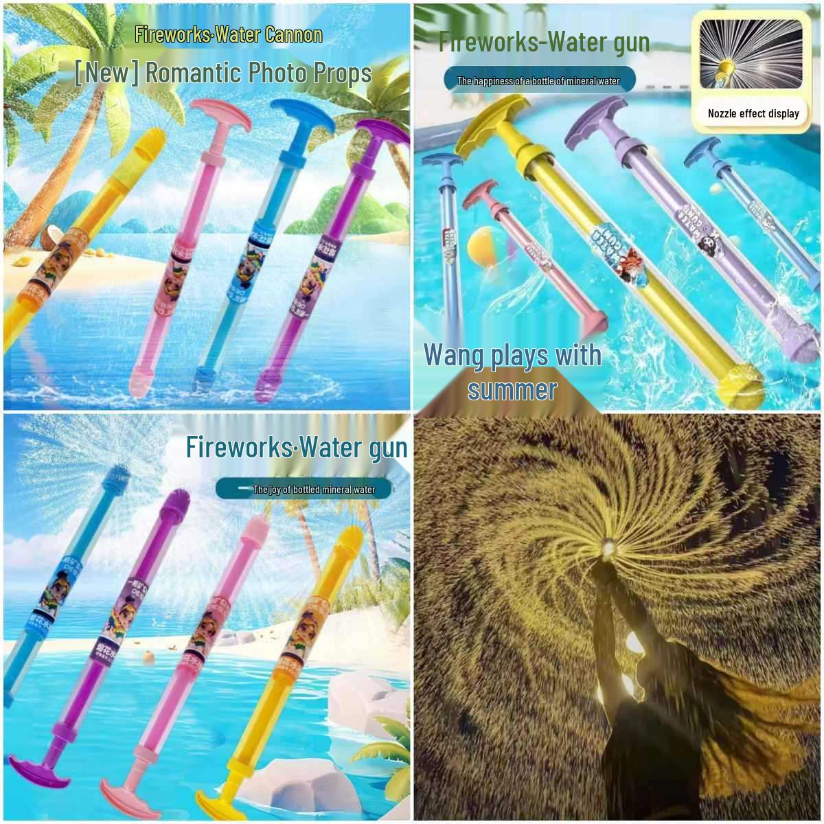 

2025 Новый водяной пистолет-помпа с фейерверками для детей - Идеально подходит для брызгания на фестивалях и для фотографий в Instagram Blue - 1 piece