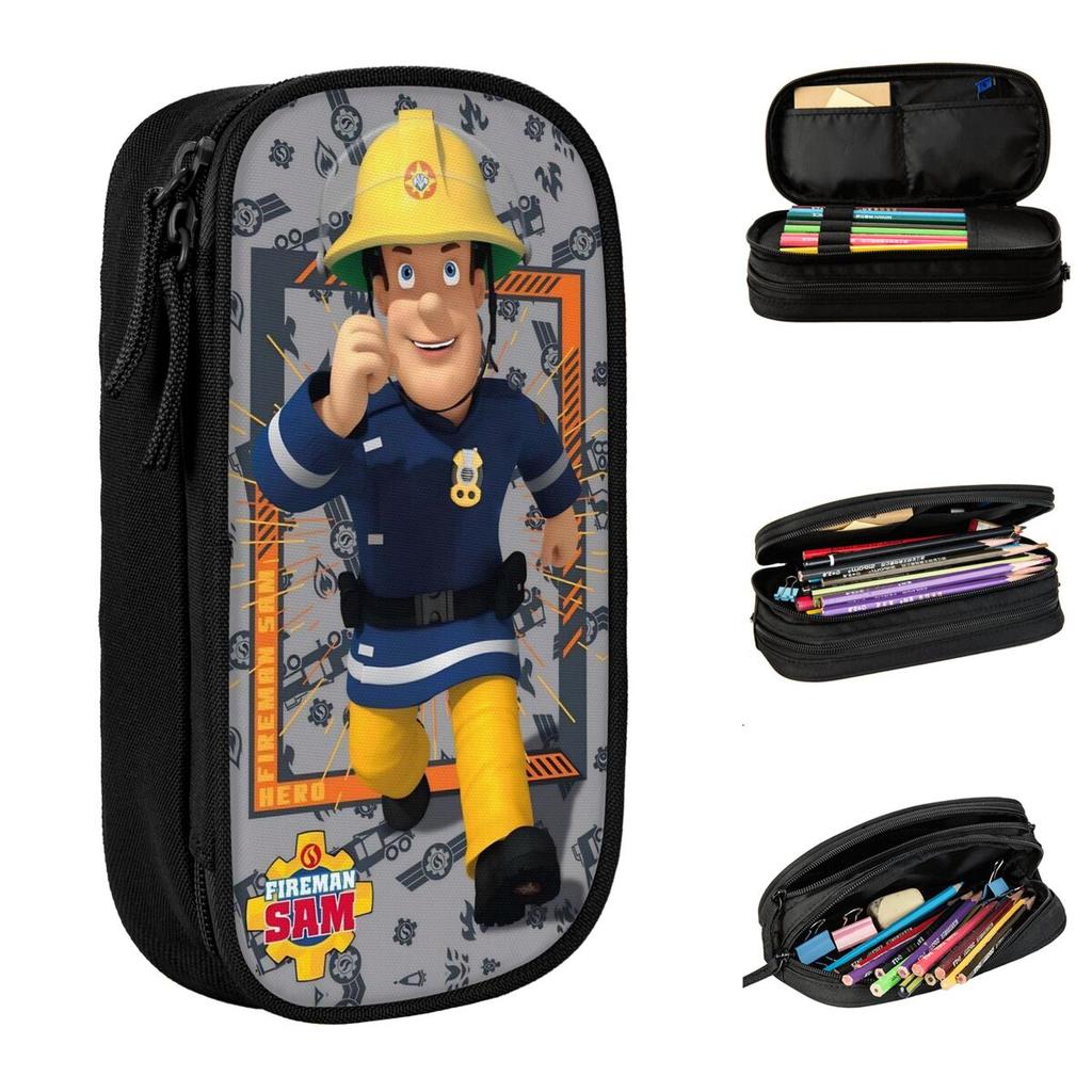 Fireman Sam Pencil Case New Kids Movies Hero Pen Box Bag Student Large Storage School Supplies Cosmetic Pencil Pouch