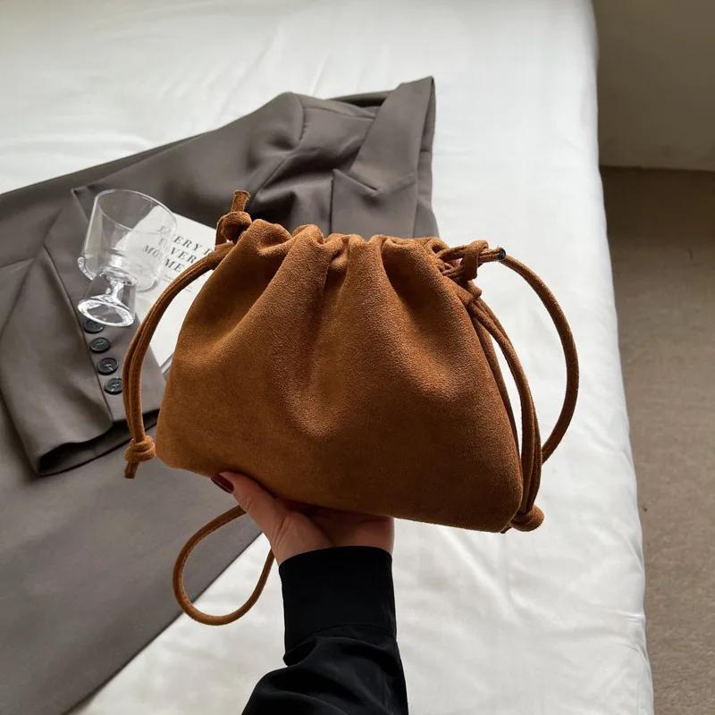 

Сумка-ведро на шнурке Сумка через плечо для женщин Универсальные дизайнерские сумки Женская сумка через плечо Кошелек и сумки one size коричневый