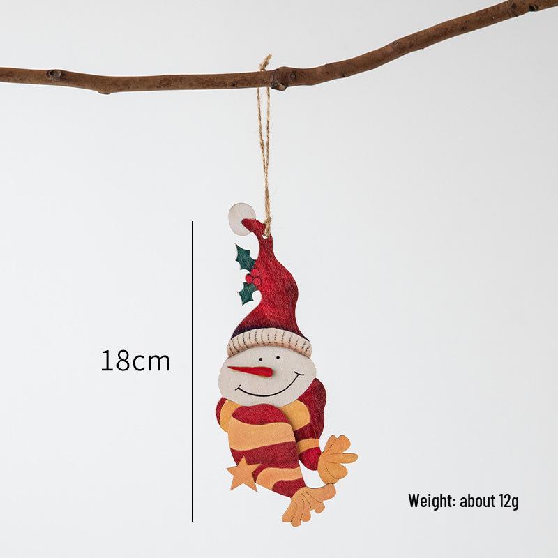NUCHI Luminous Wooden Christmas Tree Ornaments - Small House Pendant Decorations
