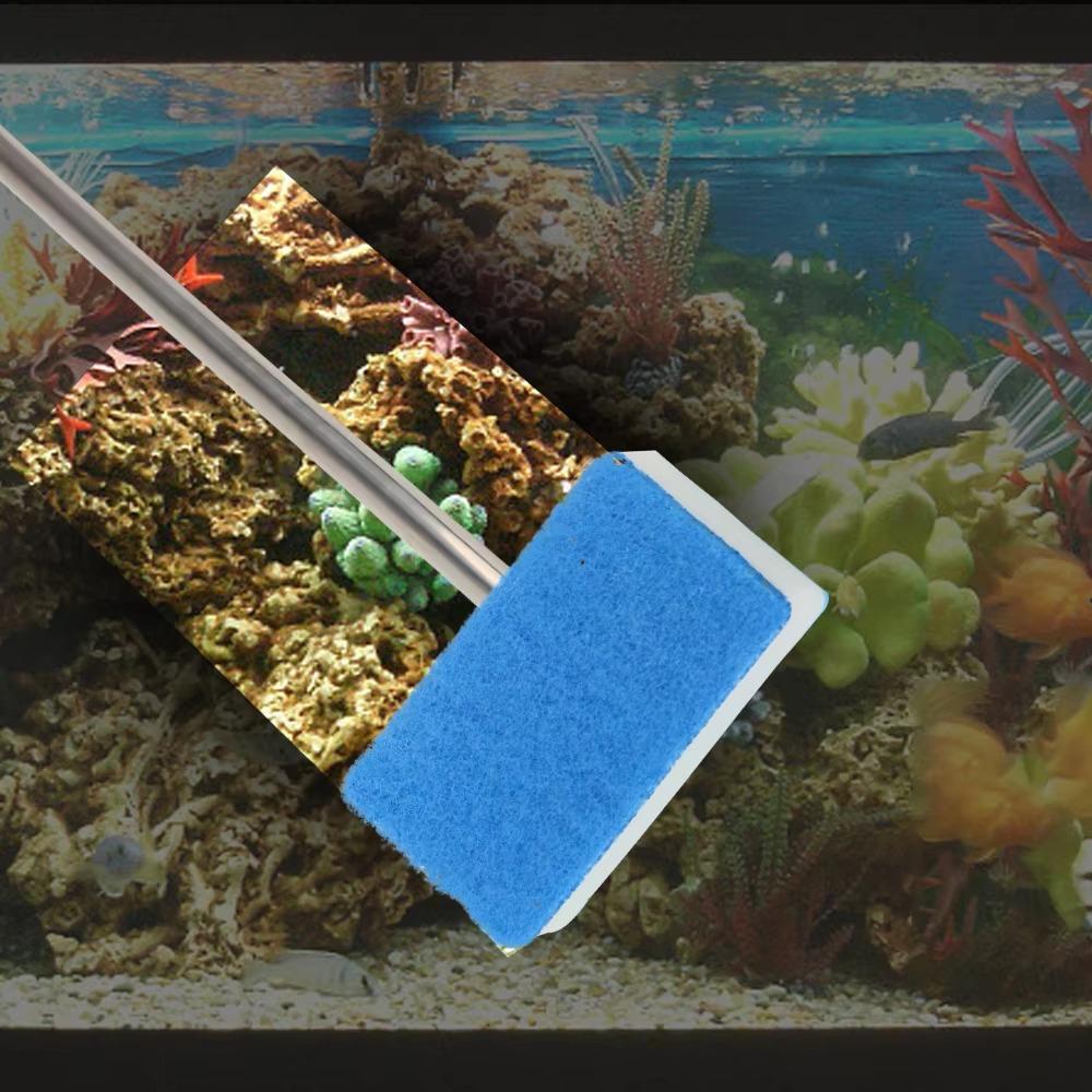 180° Adjustable Tank Sponge Cleaning Brush Double-Sided Algae Scraping Brush Aquarium Clean Brush