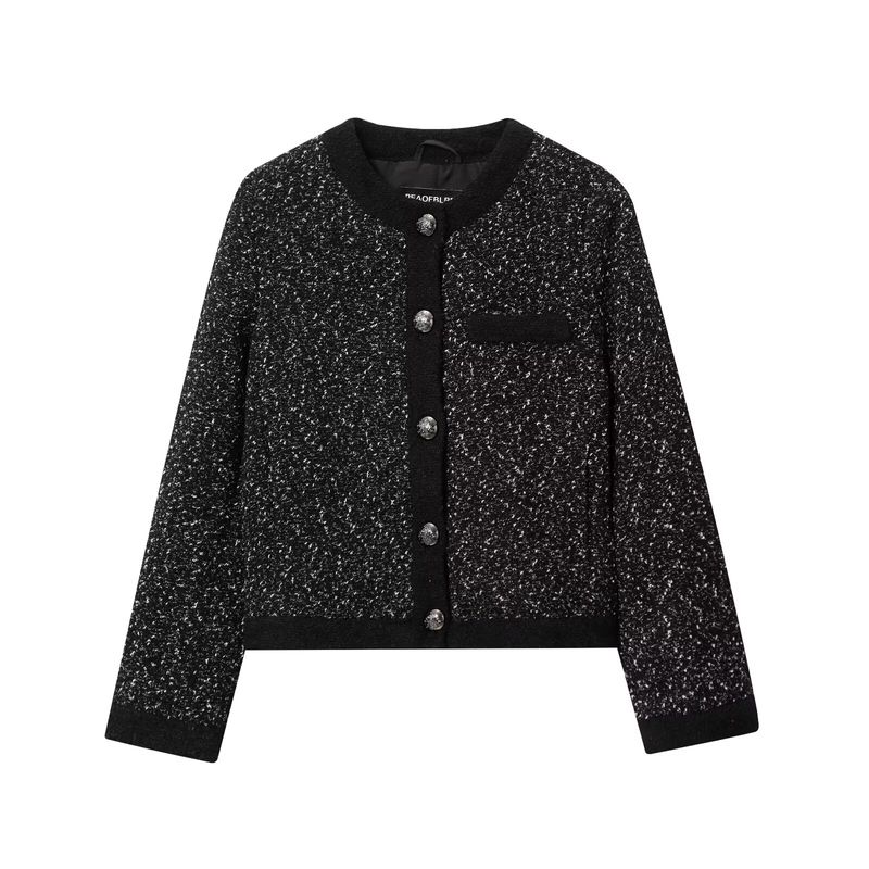 

Kaslead New Women clothes Western Style Single-Breasted Texture Gold Graceful Outerwear 1224935 Picture Color L