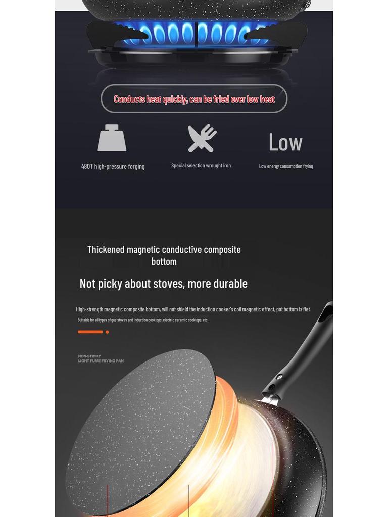 Silver Non-Stick Medical Stone Frying Pan - Universal Stove-Compatible for Pancakes and Steaks