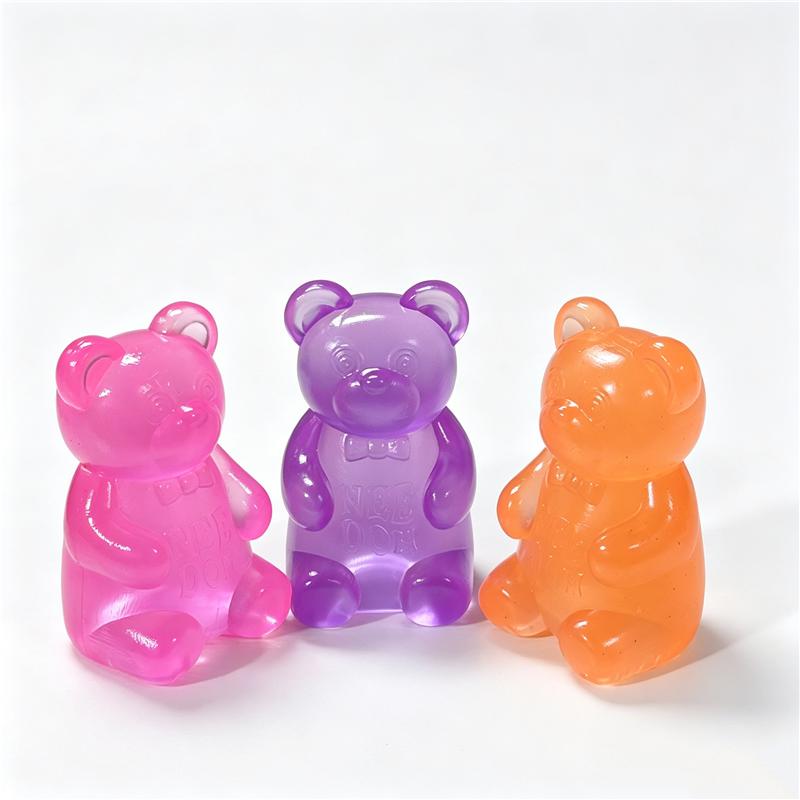 Needoh Gummy Bear Jelly Bunny Toy Assorted Colors Cute Tpr Squishy Stretchy Stress Relief Sensory Non-Toxic Party Favors