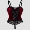 Velvet Lace-up Gothic Corset Camisole - Halloween Style