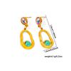 DIEYURO 316L Stainless Steel Purple Water Droplets Irregular Elliptical Inlay Cat Eye Stones Earrings Waterproof Fashion Jewelry