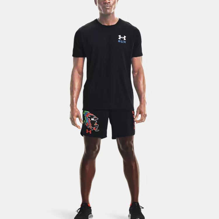 Under Armour Casual Breathable Running T-Shirt Men Tops Black 1369405-001