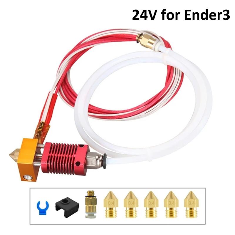 3D Printer Ender 3 Metal J-Head CR10 MK8 Hotend Extruder Kit Heat Block Nozzle Heater Thermistor for CR10s Pro Ender3 V2 Ender 5