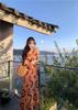Travel Wear Seaside Vacation Temperament Printed V-Neck Dress Bohemian Beach Dress Summer