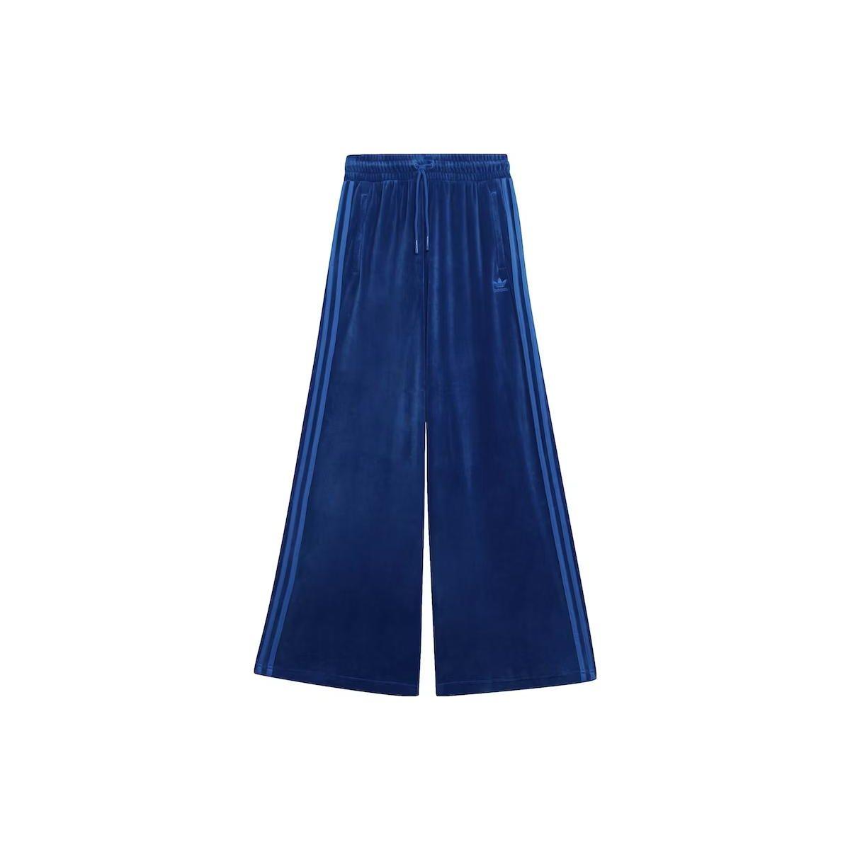 Adidas Originals Jeremy Scott Velour Flare Track Pants Elastic Drawstring Waist Blue Women s H50961 M