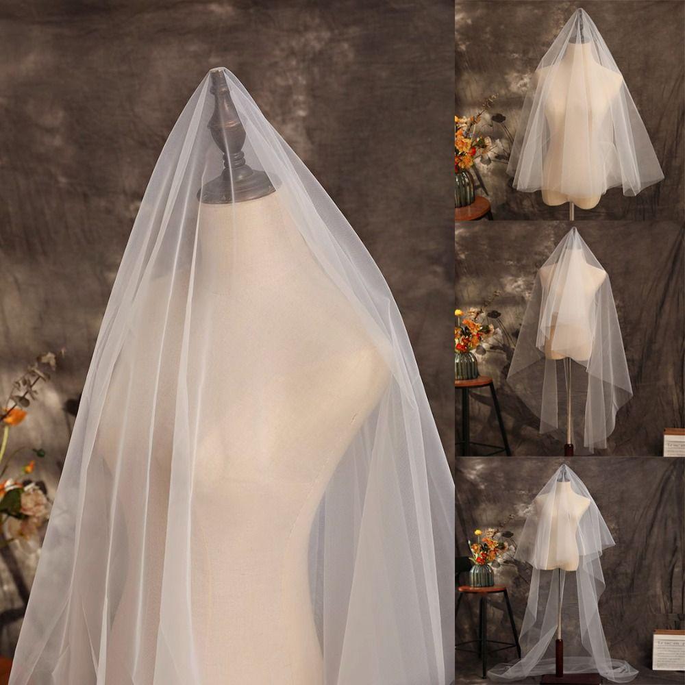 Single Layer Wedding Veil White Photo Veil New Wedding Accessories