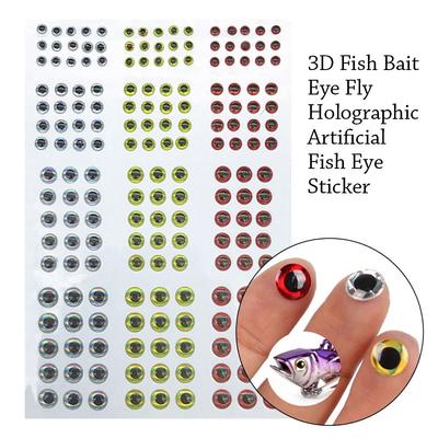 DIY 183pcs 3D Fishing Lure EyeFly Tying Material Holographic Artificial Fish Eye Fishing Accessories Sticker