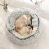 Cat Bed Round Plush Fluffy Hooded Cat Bed Cave Cozy for Indoor Cats or Small Dog Beds Doughnut Calm Anti-nxiety Dog Bed