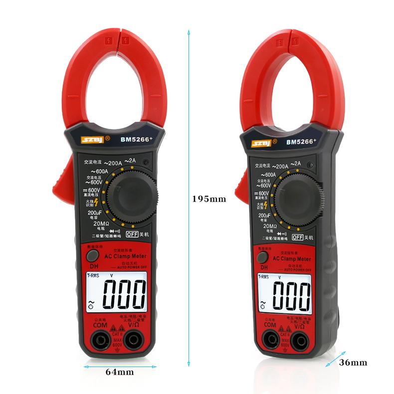 SZBJ BM5266+ Digitales Zangenmultimeter Wechselstrommesser Universelles Zangenmessgerät Kapazitätsmesser
