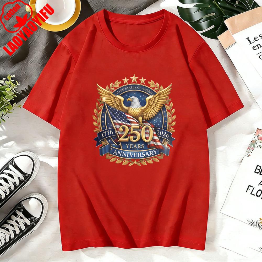USA 250th Anniversary 17762026 America 250 Emblem Semiquincentennial 4th of July Tops 2026 Patriotic Eagle Unisex Women Tees