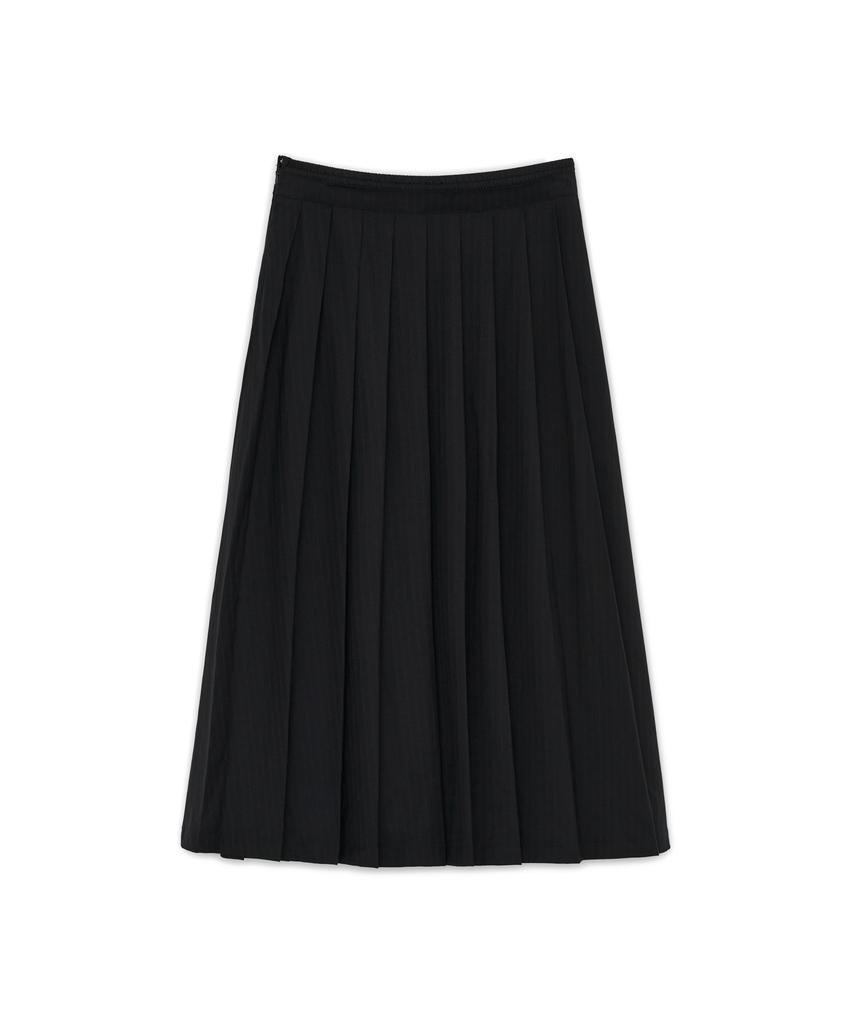 Sunburn Project Layered Pleats Maxi Skirt, Black