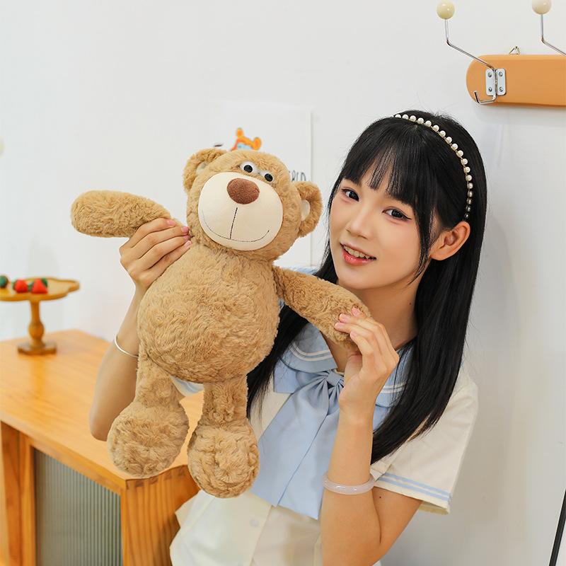 

The little bear doll doll that can roll its eyes can become a big genius bear plush toy throw pillow birthday gift girl 35cm