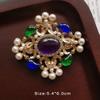 Colorful Baroque Pearl Gem Enamel Brooch Pin