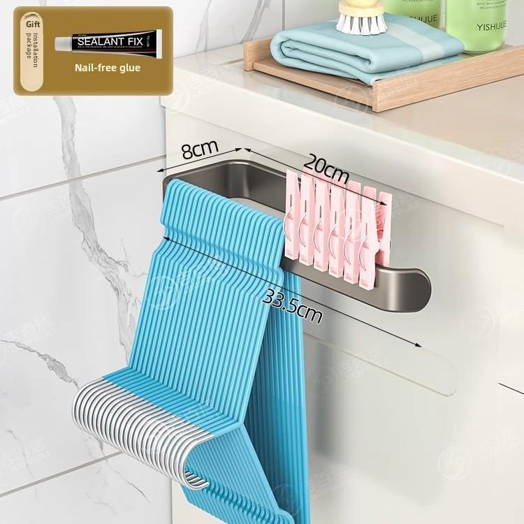 Bathroom Balcony Wall No-punch Hooks Wall-mounted Shelf