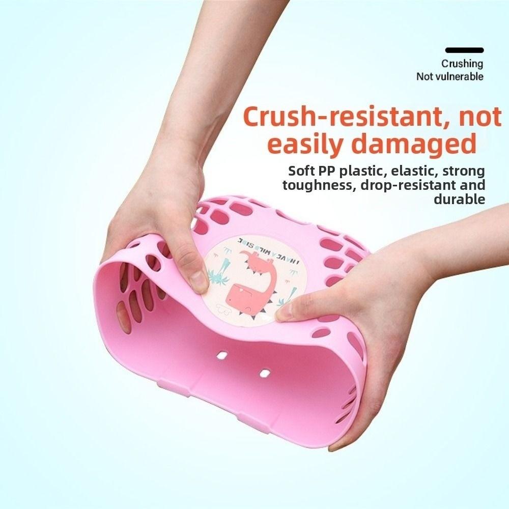 Plastic Children Kids Basket Cartoon Patten Student Front Basket Bike Carrier Bag  Bike Accessories