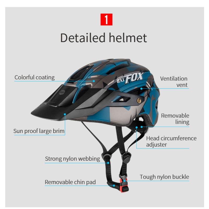 Bicycle Helmet MTB Mountain Bike Integrated Forming Riding Helmet with Warning Light Safety Helmet