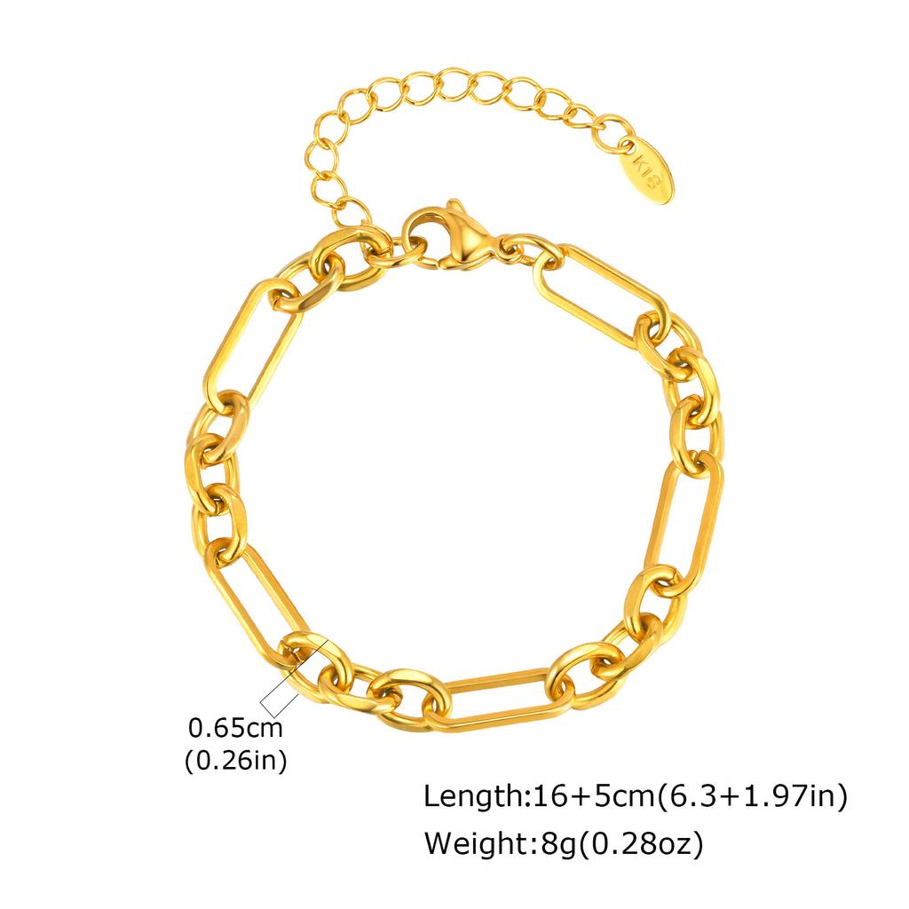 Not Rusty Chain Bracelet for Women, Statement Rhinestone Cubic Zirconia Link, 18k Gold Plated Hand Chain Wristband Jewelry
