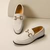 Nye Loafers Metallpynt Slip-On Pustende Bryllup Svart PU-skinn Størrelse 38-46 Håndlagde Herreloafers