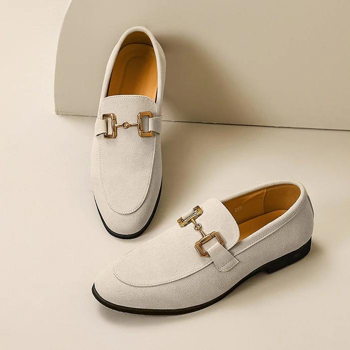 Nye Loafers Metallpynt Slip-On Pustende Bryllup Svart PU-skinn Størrelse 38-46 Håndlagde Herreloafers