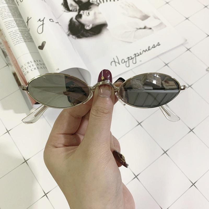 Metal Small Frame Sunglasses, Retro Oval Frame Sunglasses, Fashionable Marine Sunglasses 336