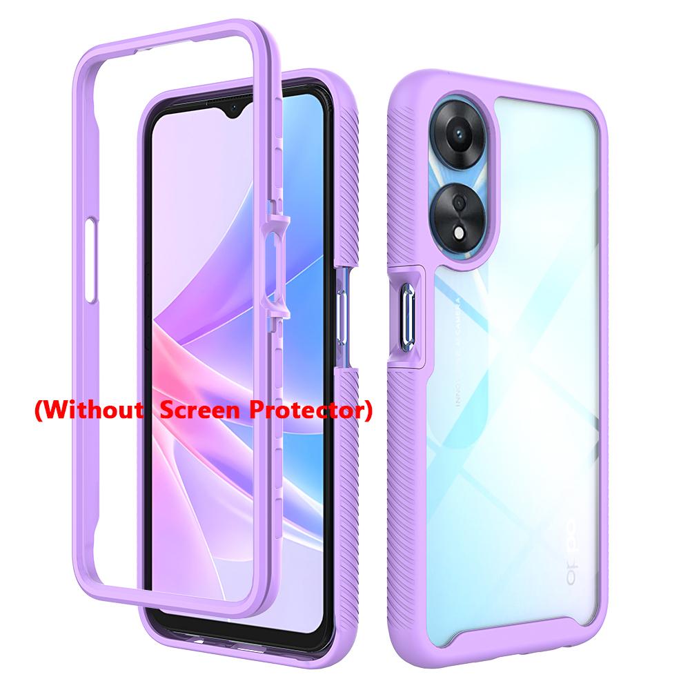2 in 1 Hybrid Armor Shockproof Phone Case For OPPO A78 5G CPH2483 CPH2495 TPU Plastic Frame Transparent Acrylic Cover Fundas